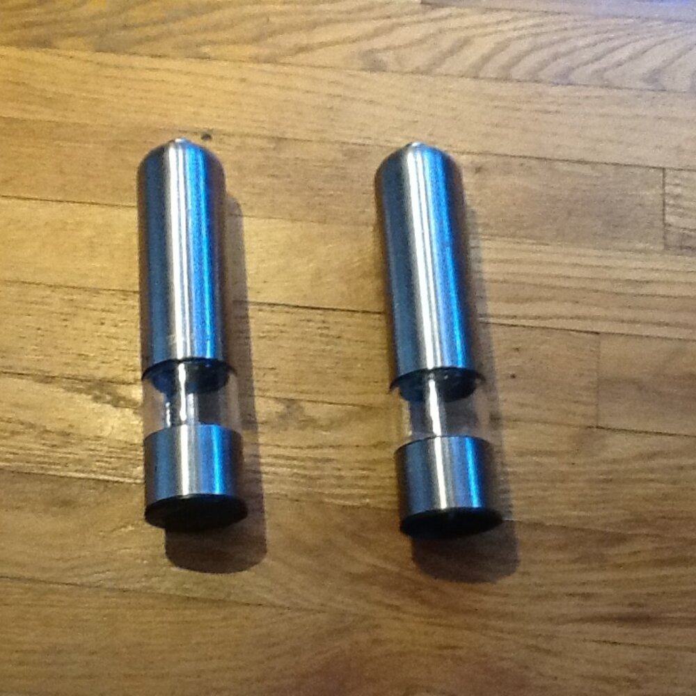 Contemporary Stainless Steel Salt and Pepper Grinders